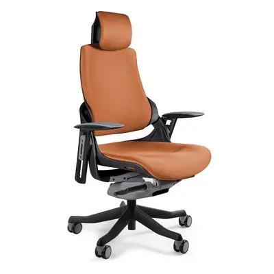 Fotel gabinetowy, ergonomiczny, Wau, BL405, mandarin, czarny