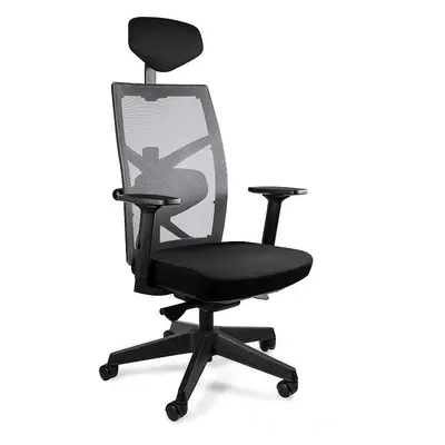 Fotel biurowy, ergonomiczny, Tune, czarny, szary