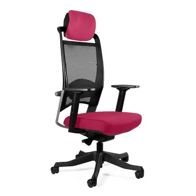 Wysoki fotel ergonomiczny, biurowy, Fulkrum, magenta