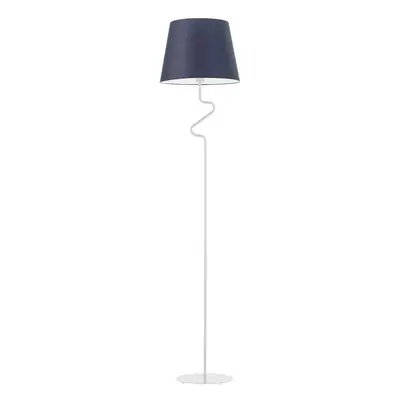 Lampa stojąca do salonu, Fogo, 37x174 cm, granatowy klosz