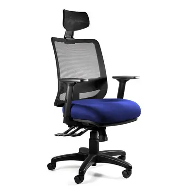 Fotel ergonomiczny do biura, Saga Plus, royalblue