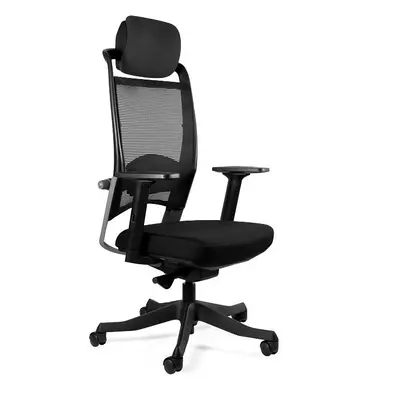 Wysoki fotel ergonomiczny, biurowy, Fulkrum, czarny