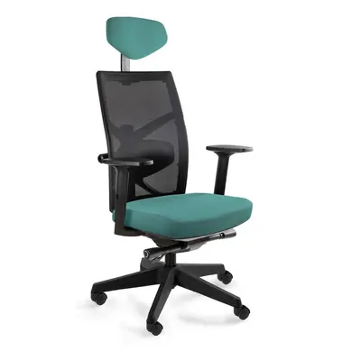 Fotel biurowy, ergonomiczny, Tune, tealblue