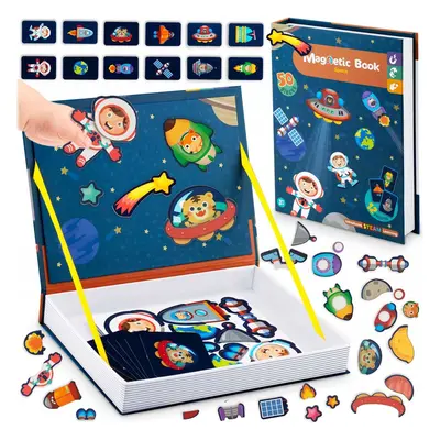 Książka magnetyczna, puzzle, kosmos, Ricokids