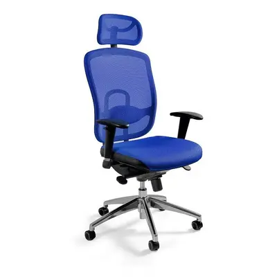 Fotel biurowy, ergonomiczny, mikrosiatka, Vip, niebieski