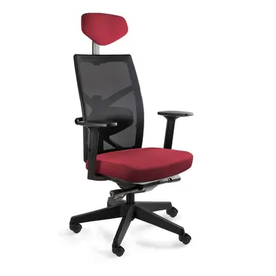 Fotel biurowy, ergonomiczny, Tune, deepred