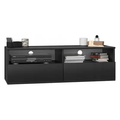 Szafka pod telewizor, stolik rtv, rumba, 120x40x38 cm, czerń, mat