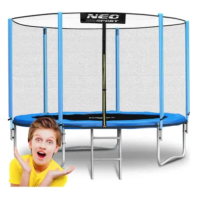 Trampolina ogrodowa, siatka zewnętrzna i drabinka, Neo-Sport, 8ft, 252 cm