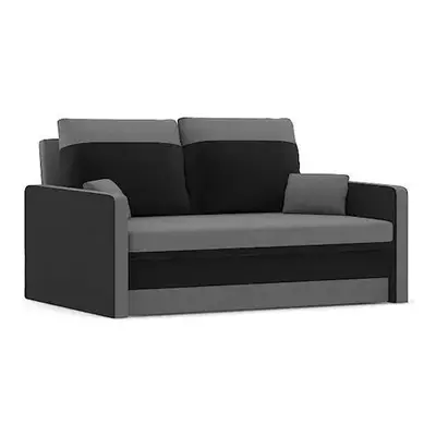 Sofa rozkładana 2-osobowa, Milton, 135x90x75 cm, szary, czarny