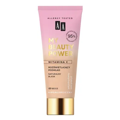 AA My Beauty Power rozświetlający podkład 03 Beige 30ml