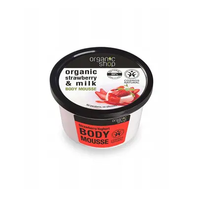 Organic Shop Organic Strawberry & Milk Body Mousse mus do ciała o zapachu truskawkowego jogurtu 