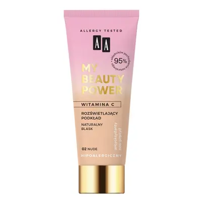 AA My Beauty Power rozświetlający podkład 02 Nude 30ml