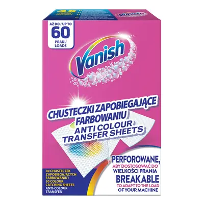 Vanish Color Protect chusteczki zapobiegające farbowaniu ubrań 60 prań (30 sztuk)