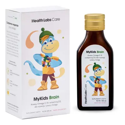 HealthLabs MyKids Brain kwasy Omega 3 i 9 z witaminą D3 dla rozwoju i pracy mózgu dziecka suplem