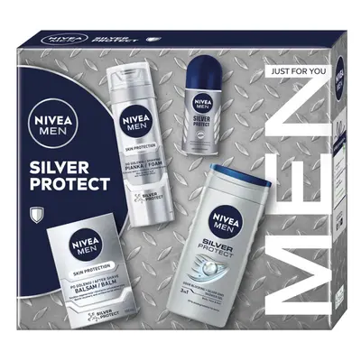 Nivea Men Silver Protect Collection zestaw pianka do golenia 200ml + balsam po goleniu 100ml + a