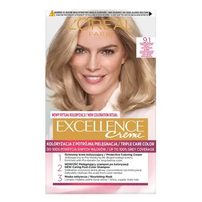 L'Oreal Paris Excellence Creme farba do włosów 9.1 Bardzo Jasny Blond Popielaty