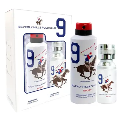 Beverly Hills Polo Club Men Sport Nine zestaw woda toaletowa spray 100ml + dezodorant spray 175m