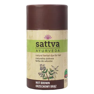 Sattva Natural Herbal Dye for Hair naturalna ziołowa farba do włosów Nut Brown 150g