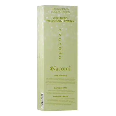 Nacomi Rich & Comfy Regeneration Avocado zestaw krem do twarzy 40ml +  krem pod oczy 15ml + mask