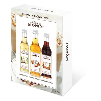 COSTA COFFEE Monin zestaw syropów do kawy French Vanilla 50ml + Salted Caramel 50ml + Chocolate 