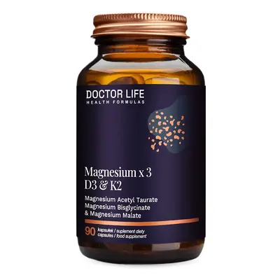 Doctor Life Magnesium x3 D3 & K2 suplement diety wspierający zdrowie układu sercowo-naczyniowego