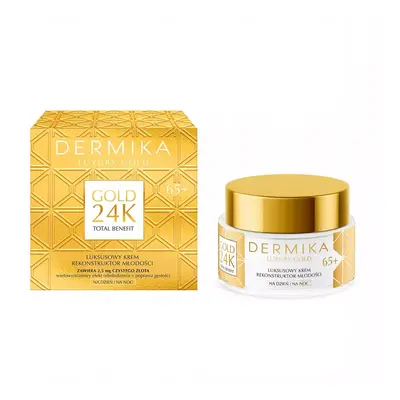 Dermika Luxury Gold 24K Total Benefit luksusowy krem rekonstruktor młodości 65+ 50ml