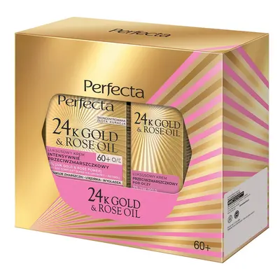 Perfecta 24K Gold & Rose Oil zestaw krem do twarzy 60+ 50ml + krem pod oczy 15ml