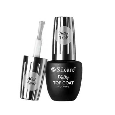 Silcare Top Coat Milky No Wipe top do lakierów hybrydowych 9ml