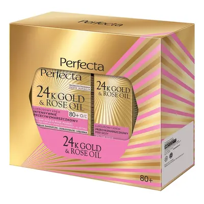 Perfecta 24K Gold & Rose Oil zestaw krem do twarzy 80+ 50ml + krem pod oczy 15ml