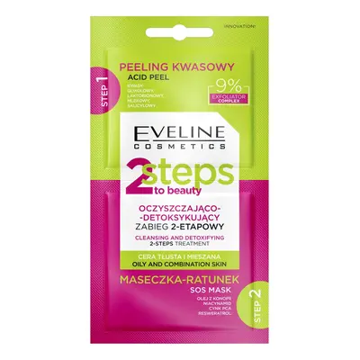 Eveline Cosmetics 2 Steps to Beauty oczyszczająco-detoksykujący zabieg 2-etapowy 2x4ml