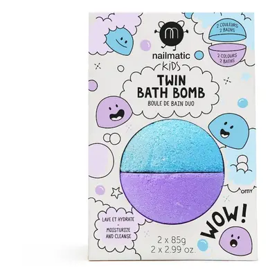 Nailmatic Kids Twin Bath Bomb podwójna kula do kąpieli dla dzieci Blue/Violet 170g