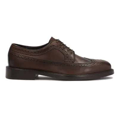 Eleganckie brązowe skórzane buty męskie typu brogue