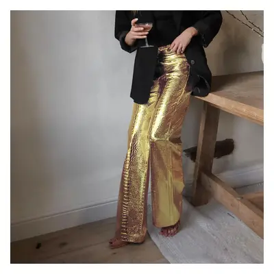 Eleganckie spodnie skórzane damskie