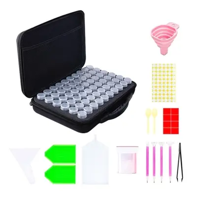 Multifunctional Portable Diamond Painting Tool Set Storage Bag, Style: 60 Grid (Black)