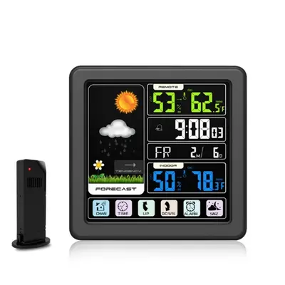 TS-3310 Wireless Weather Clock Multifunctional Color Screen Clock Creative Home Touch Screen The