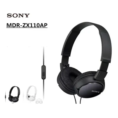 Sony MDR-ZX110AP Over-Ear Headphones Subwoofer Headset Wire Universal Mobile Phone Play Music Ha