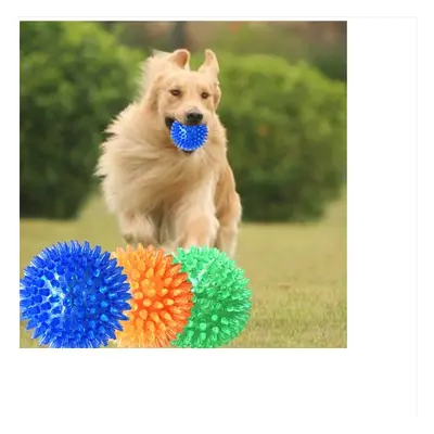 Large dog pet sound toy grinding teeth bite ball medium diameter :9cm color random delivery