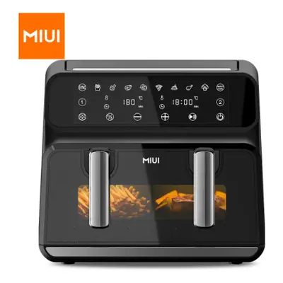 MIUI Smart Air Fryer with Two Baskets Dual Screen Touch Control No-Oil Hot Air Oven 4.5L/9L Elec