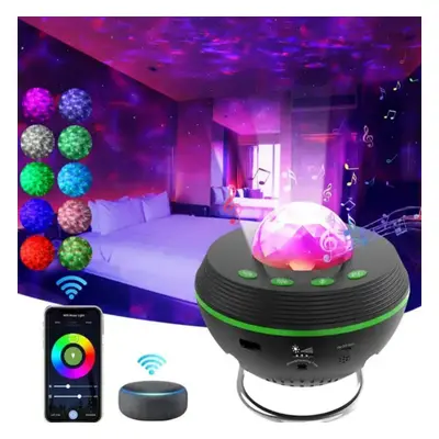 projector lamp kids with music,room galaxy light projector for bedroom BLACK