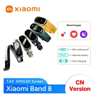 【pre-order】Xiaomi Mi Band 8  CN verison Blood Oxygen 1.62 AMOLED Screen Fitness Bracelet Miband8