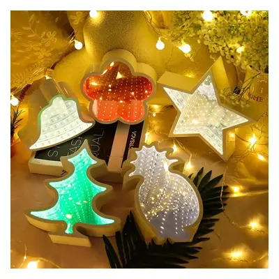 Christmas Decoration Five Pointed Star Love Modeling Tunnel Lamp 3d Infinity Mirror Led Night Li