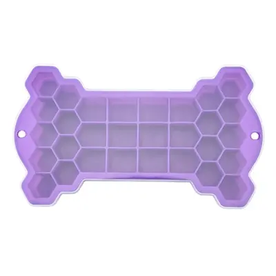 30 Grid Bone Honeycomb Silicone Ice Cube Mold with Lid(Purple)