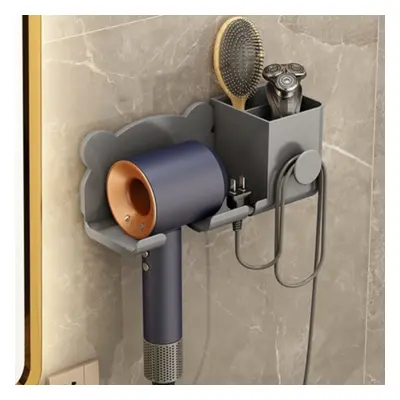 Suitable for Dyson hair dryer wall mounted rack no-punch bathroom shelf organizer, style: upgrad