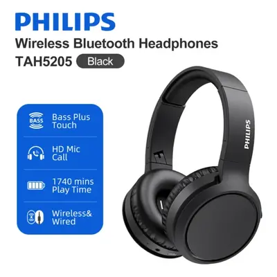 Philips Headphones Wireless Bluetooth 5.0 Bass Plus Touch 40mm Driver 29H Play Time Hd Call Mic 