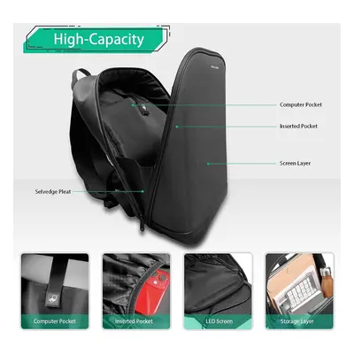 Crelander Laptop Backpack, Smart LED Dynamic Backpack Shoulder Luggage Bag Cycling Travel Daypac