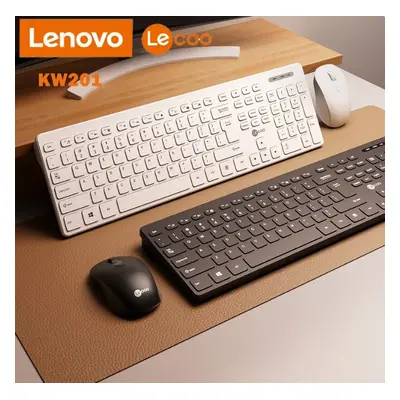 New Lenovo KW201 Wireless Keyboard Office Game Dust Mouse Keyboard Keys 104 Set for Laptop Deskt