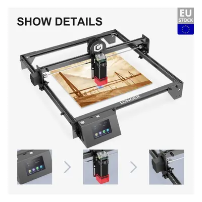 LONGER RAY5 10W Laser Engraver, 0.06x0.06mm Laser Spot, Air Assist, Touch Screen, Offline Carvin