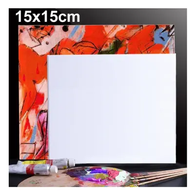 5 PCS Oil Acrylic Paint White Blank Square Artist Canvas Wooden Board Frame, 15x15cm