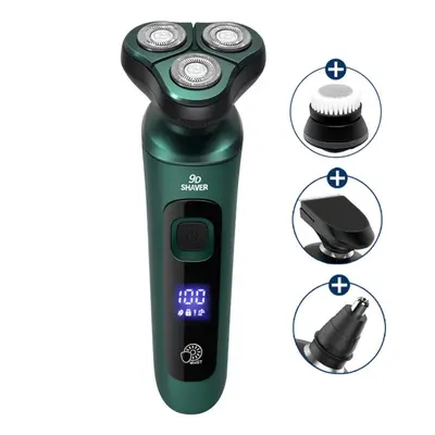 Four in one electric shaver intelligent digital display with three blade heads, multifunctional 