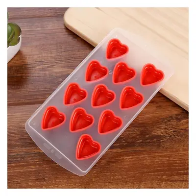 Love shaped silicone ice grid creative ice making box, ice block mold color random